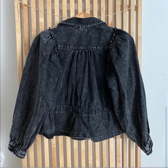 Free People Black Denim Shirt - Picture 5 of 6